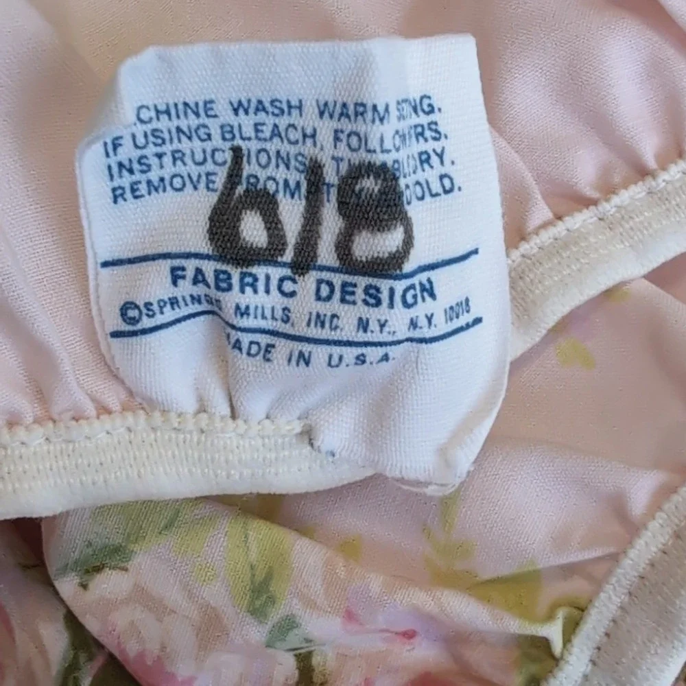Vintage Springmaid Wondercale Percale Double Sheet Set Full Pink Floral Rose